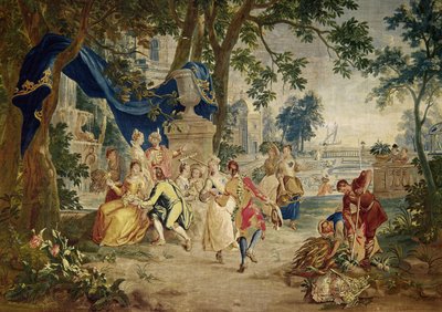 The village Fete after D.Teniers, woven by LeClerc and J.van der Borg, late 17th century, landscape setting probably designed by Lucas Achtschelling by Unbekannt Unbekannt