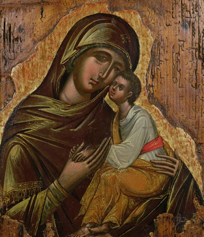 Virgin of Tenderness, Greek icon from Crete, late 15th century by Unbekannt Unbekannt