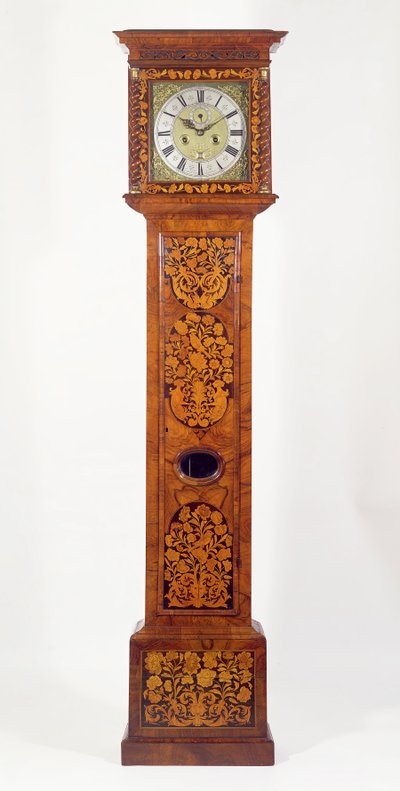 Walnut panel marquetry long-case clock, by James Clowes by Unbekannt Unbekannt