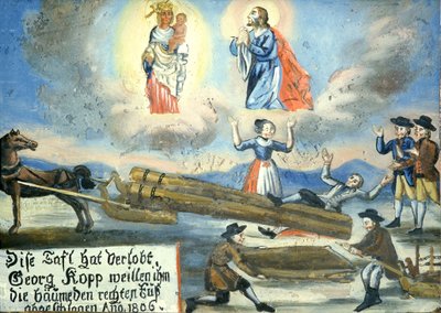 1806 votive image, injury, woodwork, Neukirchen beim Hl. Blut Pilgrimage Museum, Cham, Bavaria, Germany by Unbekannt