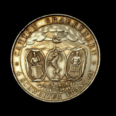 4 Swiss Francs, Swiss Coin by Unbekannter Künstler
