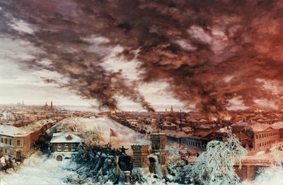 A Heroic Presnya in 1905, painting by Yevgeni Deshalyt, Museum of the Revolution, Moscow by Unbekannt
