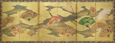 A decoration of open and closed fans, Momoyama Period by Unbekannt