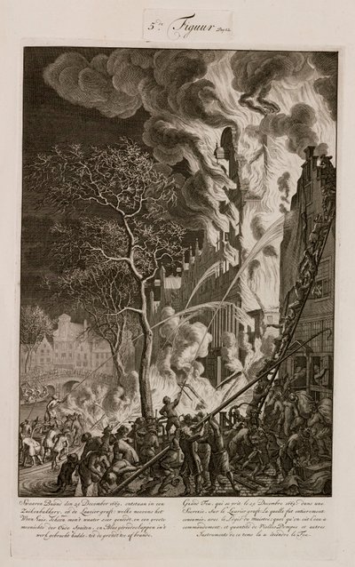 A fire in a sugar refinery, Amsterdam, Holland, 29 December 1669 by Unbekannt