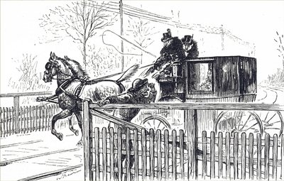 A Horse and Carriage Driving Through the Streets of London by Unbekannter Künstler