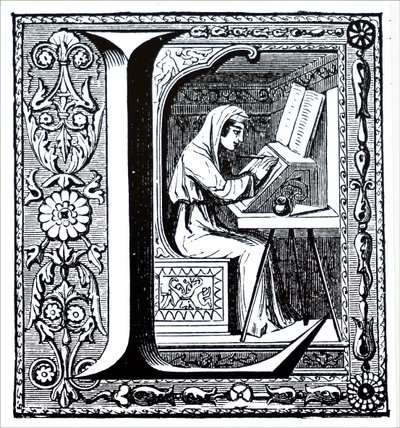 A Monk Illuminating a Manuscript by Unbekannt