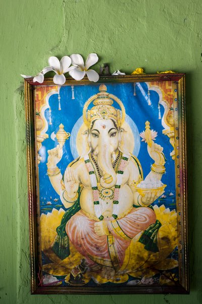 Ganesh, Elephant-Headed Deity on Temple Wall, Kovil, Sri Lanka by Unbekannt
