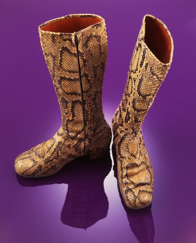 A Pair of Knee-Length Snakeskin Boots Worn by Brian Jones by Unbekannt