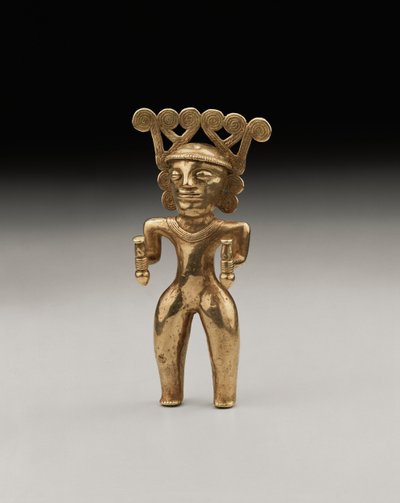 A rare International style gold figure of a Shaman, probably from Panama or Costa Rica, c.500-1000 by Unbekannt