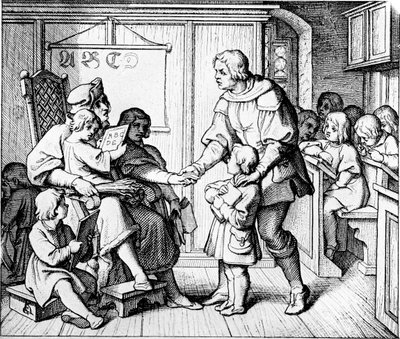 A School in the Days of Martin Luther by Unbekannter Künstler