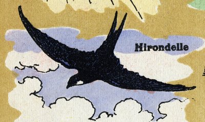 A swallow. Illustrated alphabet. Imageries reunited in Jarville-Nancy, beginning of the 20th century by Unbekannt