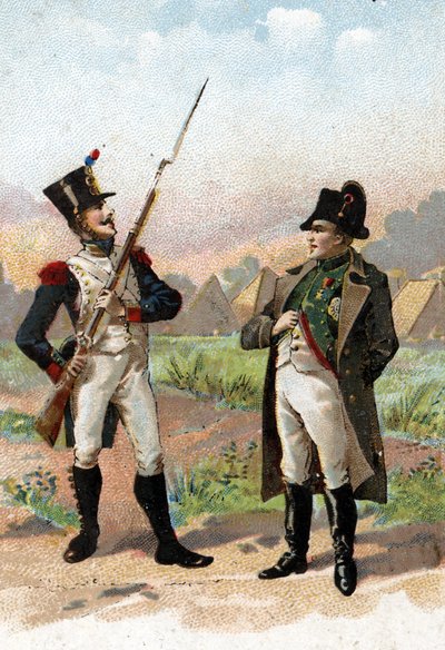 A young soldier stopping Napoleon I on his way 1805 by Unbekannter Künstler