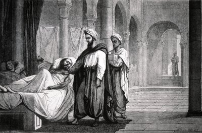 Abulcasis, doctor of caliph Al-Hakam II, at Cordoba hospital (Spain) by Unbekannter Künstler