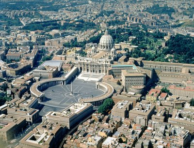 Aerial View of the Greek-Cross Basilica, Piazza San Pietro and the Surrounding Vatican City by Unbekannt