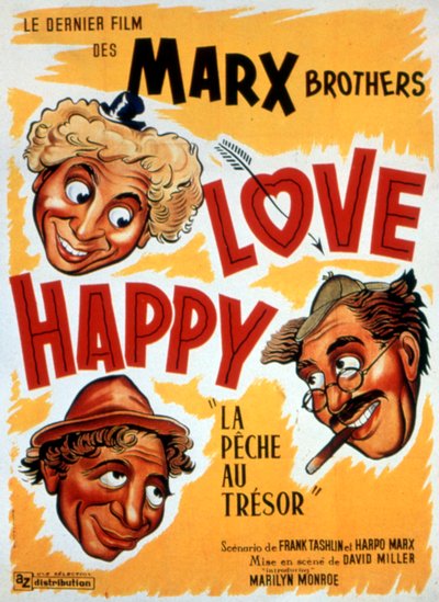 Poster of the film Treasure Hunt, Love Happy by David Miller with the Marx Brothers 1949 by Unbekannt