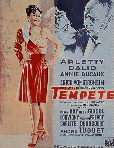 Poster of the film Tempest by Bernard Deschamps with Arletty 1940 by Unbekannt