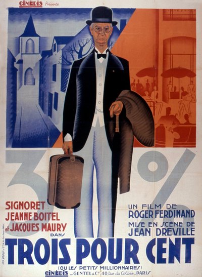Poster for the movie Trois pour cent directed by Jean Dreville 1933 by Unbekannt