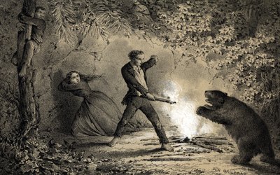After the Shipwreck, the Sailor Pierre Viaud Defends Himself from Ferocious Beasts by Unbekannter Künstler