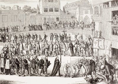 An Auto-da-fe, or Act of Faith, procession in Spain, after a 15th century engraving, from 