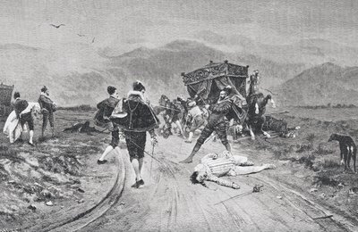 An attack on a coach, mid 17th century, from 