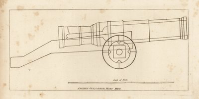 Ancient bombard or gun called Mons Meg by Unbekannt