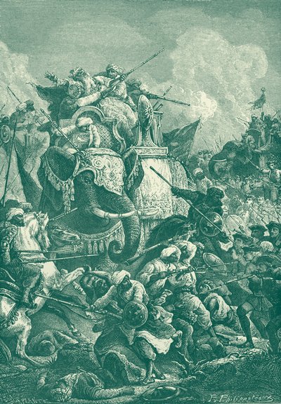 Anwaruddin Muhammed Khan at the Battle of Ambur by Unbekannter Künstler