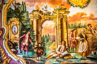 Arcadia Room with frescoes by Domenico Carella, Palazzo Ducale, Martina Franca, Apulia, Martina Franca, Apulia, Italy, Europe by Unbekannter Künstler