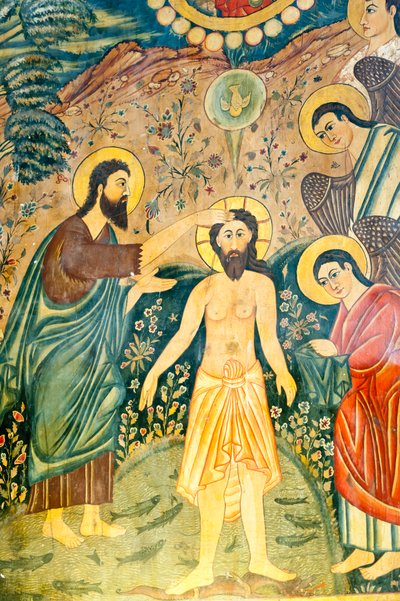 Baptism of Jesus Christ by John the Baptist, Bethlehem Church, Iran by Unbekannt