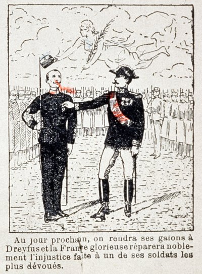Army Giving Stripes to Captain Dreyfus by Unbekannter Künstler