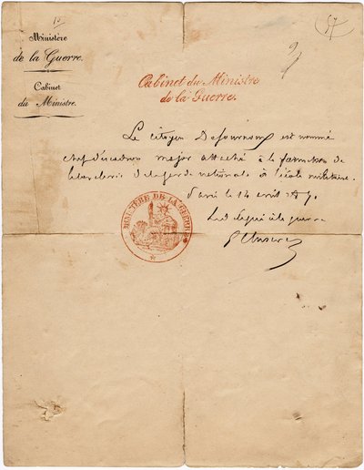 Autograph letter of the delegate to the war Gustave Paul Cluseret under the Paris Commune by Unbekannt