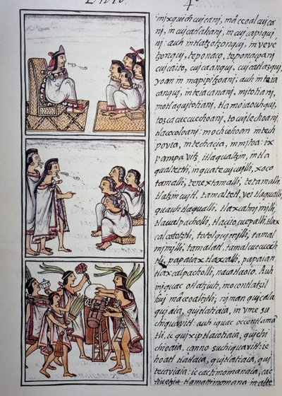 Aztec society, Book IV of Florentine Codex, Bilingual version in Spanish and Nahuatl, General History of the Things of New Spain (Historia general de las cosas de Nueva Espana), Aztec civilization by Benjamin Baud