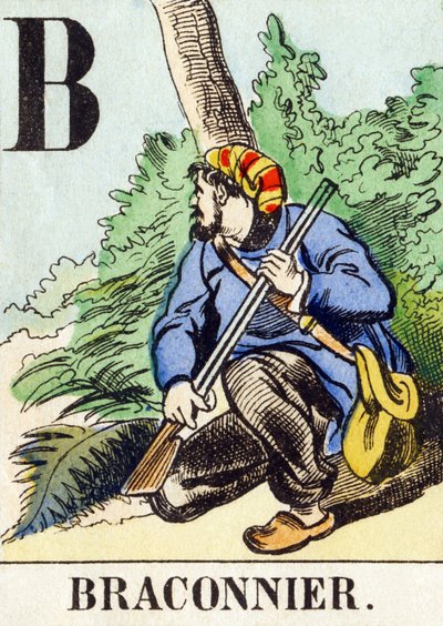 B: Poacher - The Hunting Alphabet, c.1890 by Unbekannt