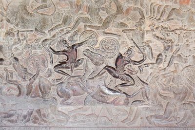 Bas reliefs on the eastern gallery of Angkor Wat, Cambodia by Unbekannter Künstler