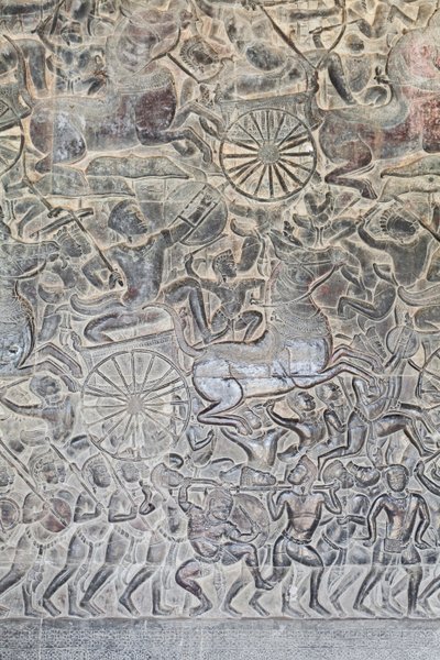 Bas Reliefs on the Northern Gallery of Angkor Wat, Cambodia by Unbekannter Künstler