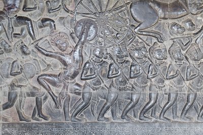 Bas reliefs on the northern gallery of Angkor Wat, Cambodia by Unbekannter Künstler