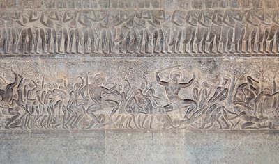 Bas Reliefs on the Southern Gallery of Angkor Wat, Cambodia by Unbekannter Künstler
