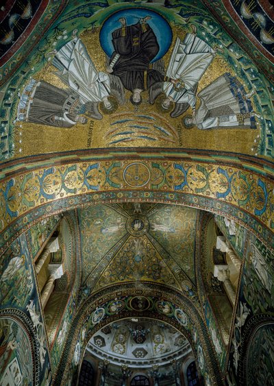 Basilica of San Vitale, Mosaics in apse vault, Ravenna, Emilia-Romagna, Italy by William M. Timlin