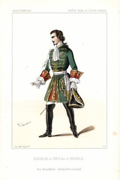 Bassbaritone Edouard Gassier in the role of the Comte in Auber