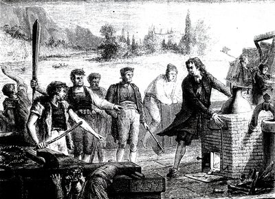 Boatmen of the Weser destroying Denis Papin
