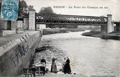 Brittany, Ille et Vilaine, Redon: the railway bridge - Postcard dated 1904 by Unbekannt