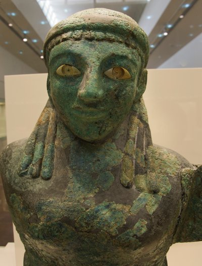 Bronze female winged figure (590 BC - 580 BC), Olympia Museum, Olympia, Peloponnese, Greece by Unknown