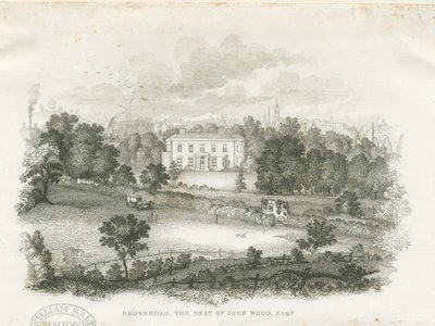 Burslem - "Brownhills" House (engraving) by Unbekannt