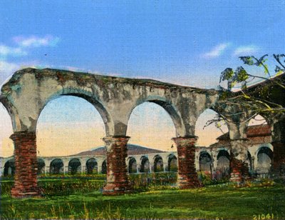 California: Arches of Mission San Juan Capistrano by Unbekannter Künstler