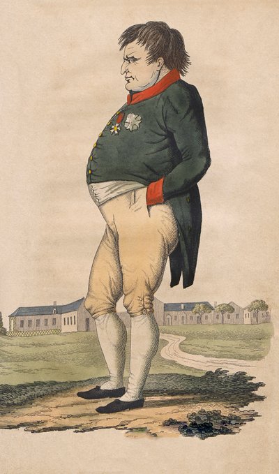 Caricature of Napoleon Bonaparte on St. Helena Made Two Months Before He Died on May 5 by Unbekannt