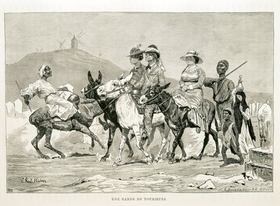 Cartoon of Western Tourists in Egypt - Illustration from the Atlas of Egypt by Unknown