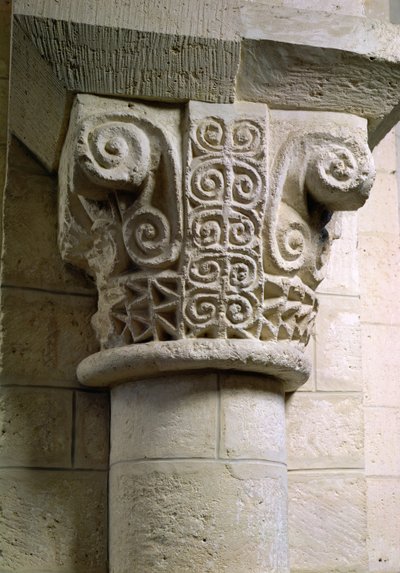Carved Column Decorated with Croziers and Spirals by Unbekannt