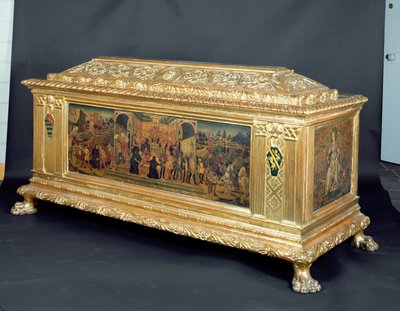 Cassone with panels depicting The Continence of Scipio and allegories of Fortitude and Prudence, attributed to the workshop of Apollonio di Giovanni, c.1460-65 by Unbekannt