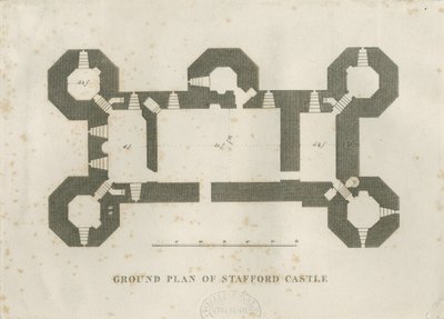Castle Church - Stafford Castle: engraving by Unbekannt
