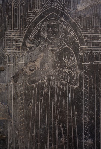 Fragment of a Stone plate. Bas-relief. A church official. by Unbekannter Künstler