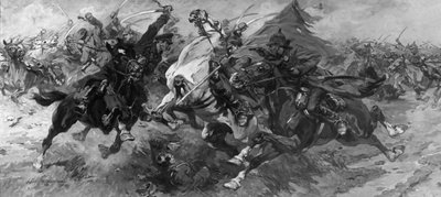 Cavalry Attack, Russian Civil War, Cossack by Unbekannt